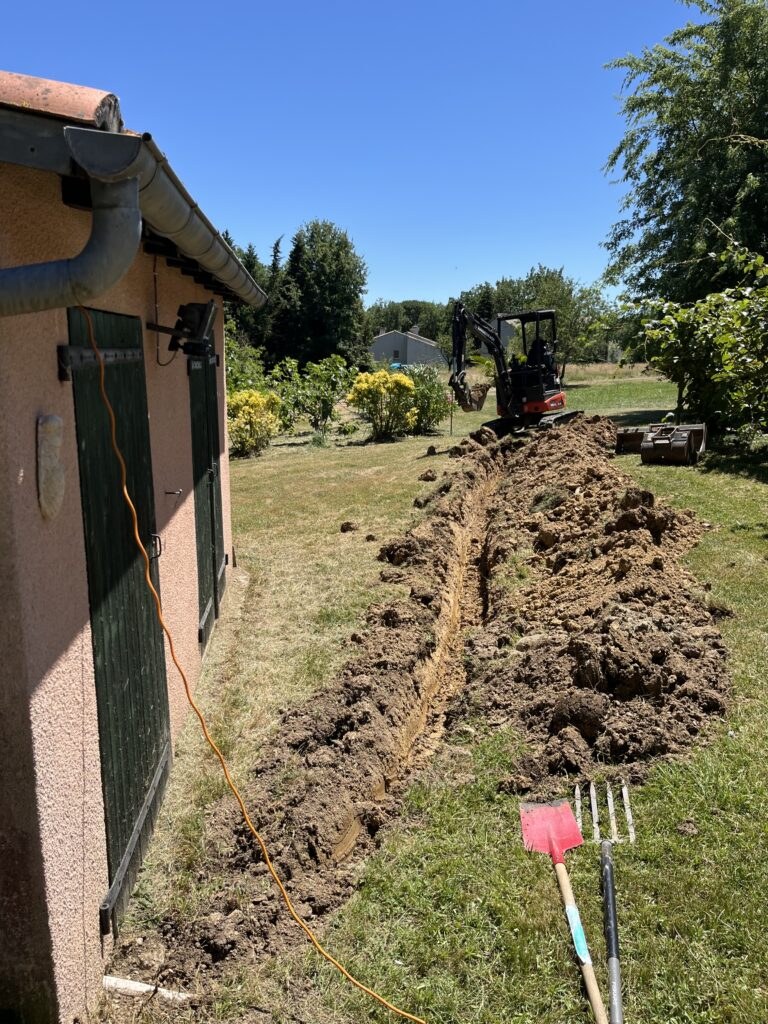 Préparation de terrain pour aménagement extérieur